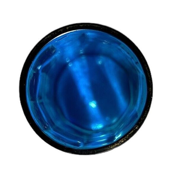 Rare Vintage Hand Painted Blue and Gold Enameled Glass Bud Vase - Picture 6 of 8